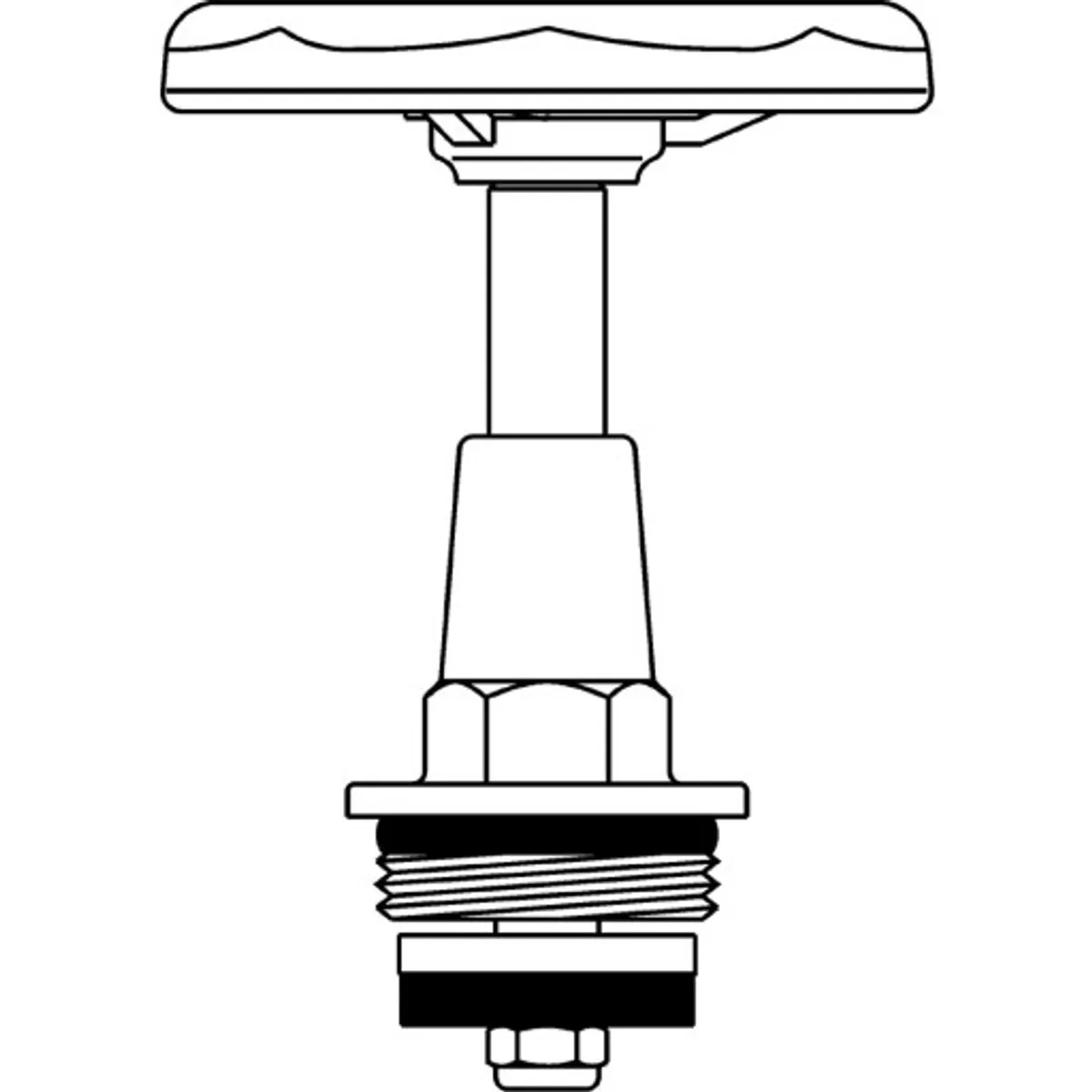 1/2" Ventiloverdel med håndhjul