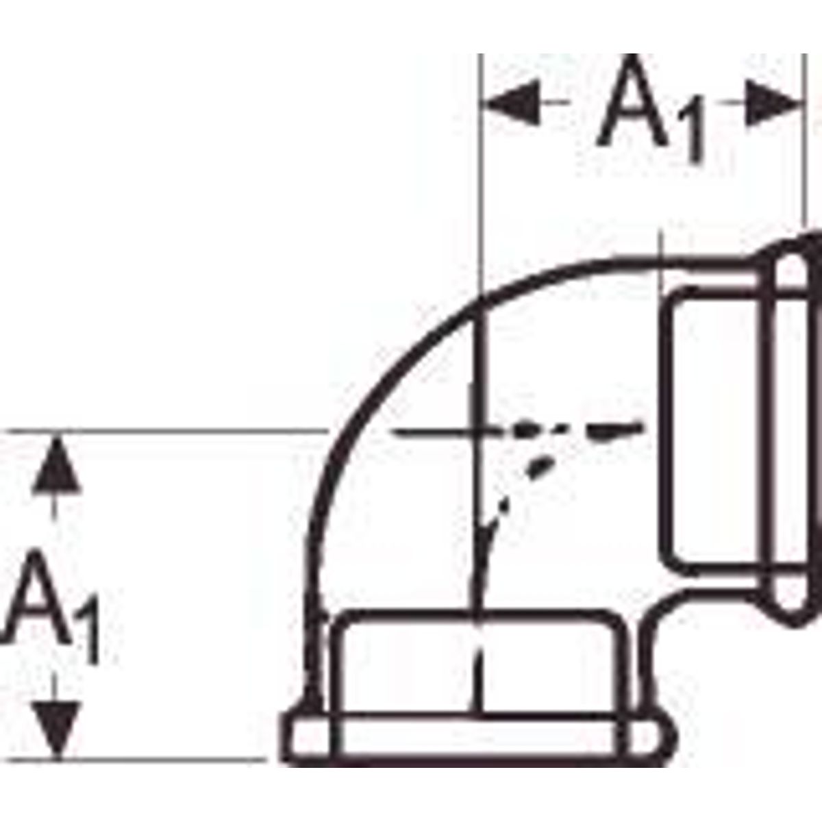 1 X 3/4" G. Vinkel 90gr M/m