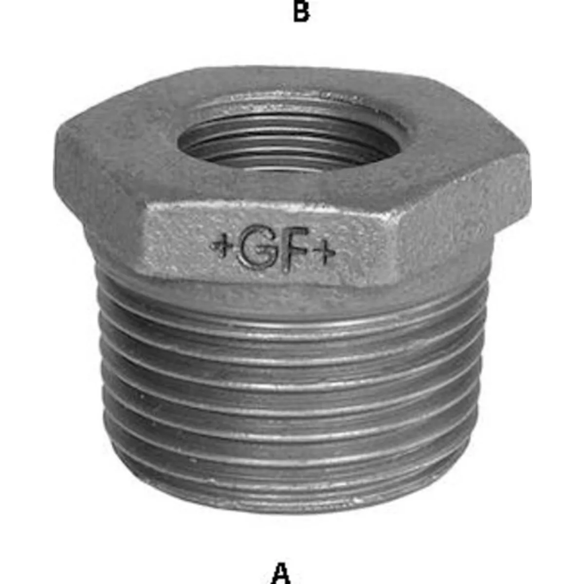 10 stk Galvaniseret nippelmuffe 1/4" x 1/8"