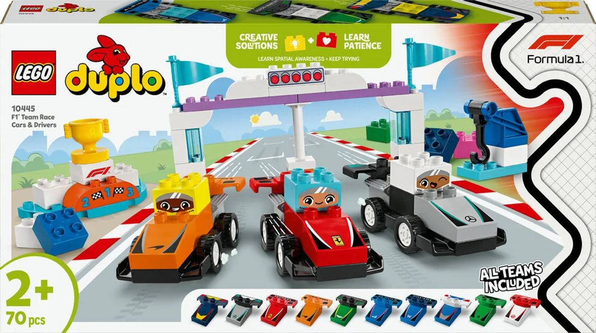 10445 DUPLO F1®-teams med racerbiler og kørere