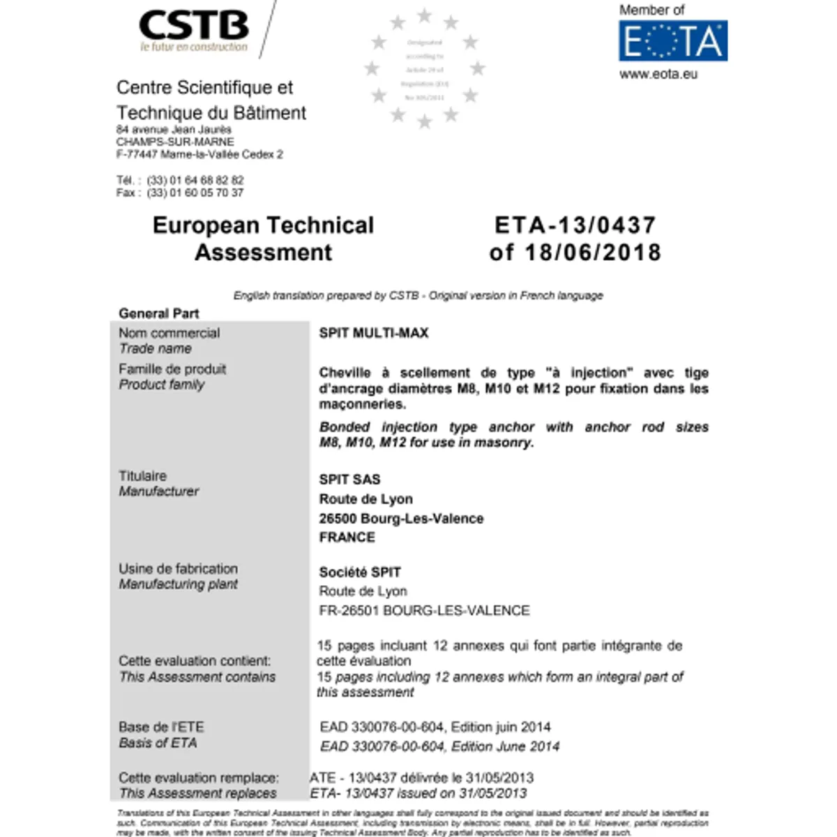 12 stk FORANKRINGSMASSE 280ML