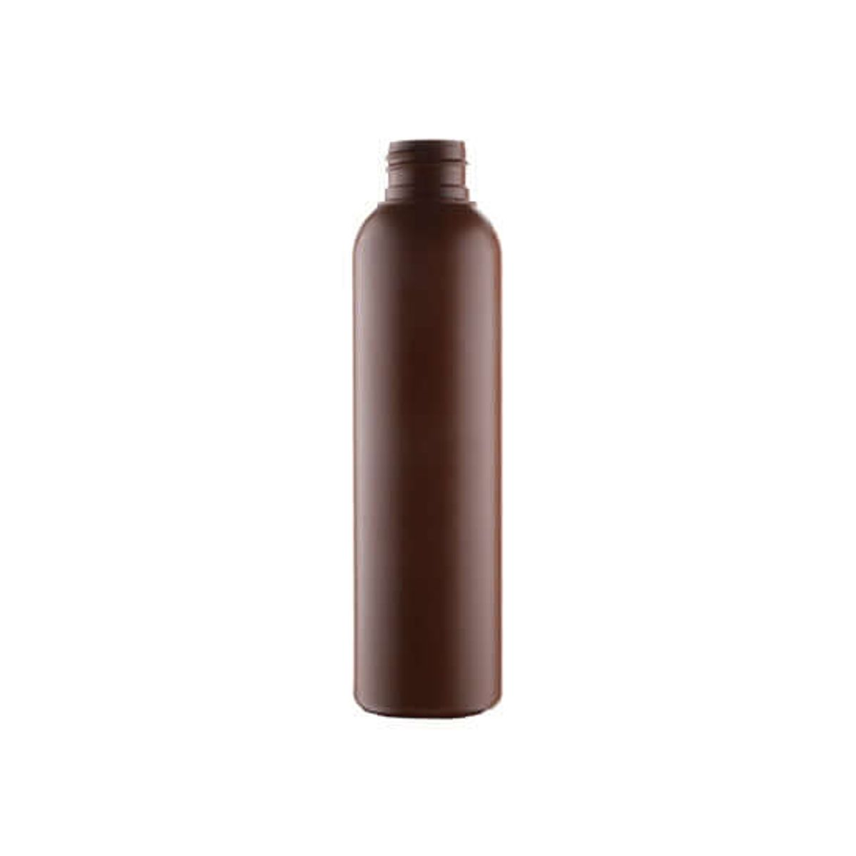 150 ml. mat brun plastflaske - HDPE - 24-410