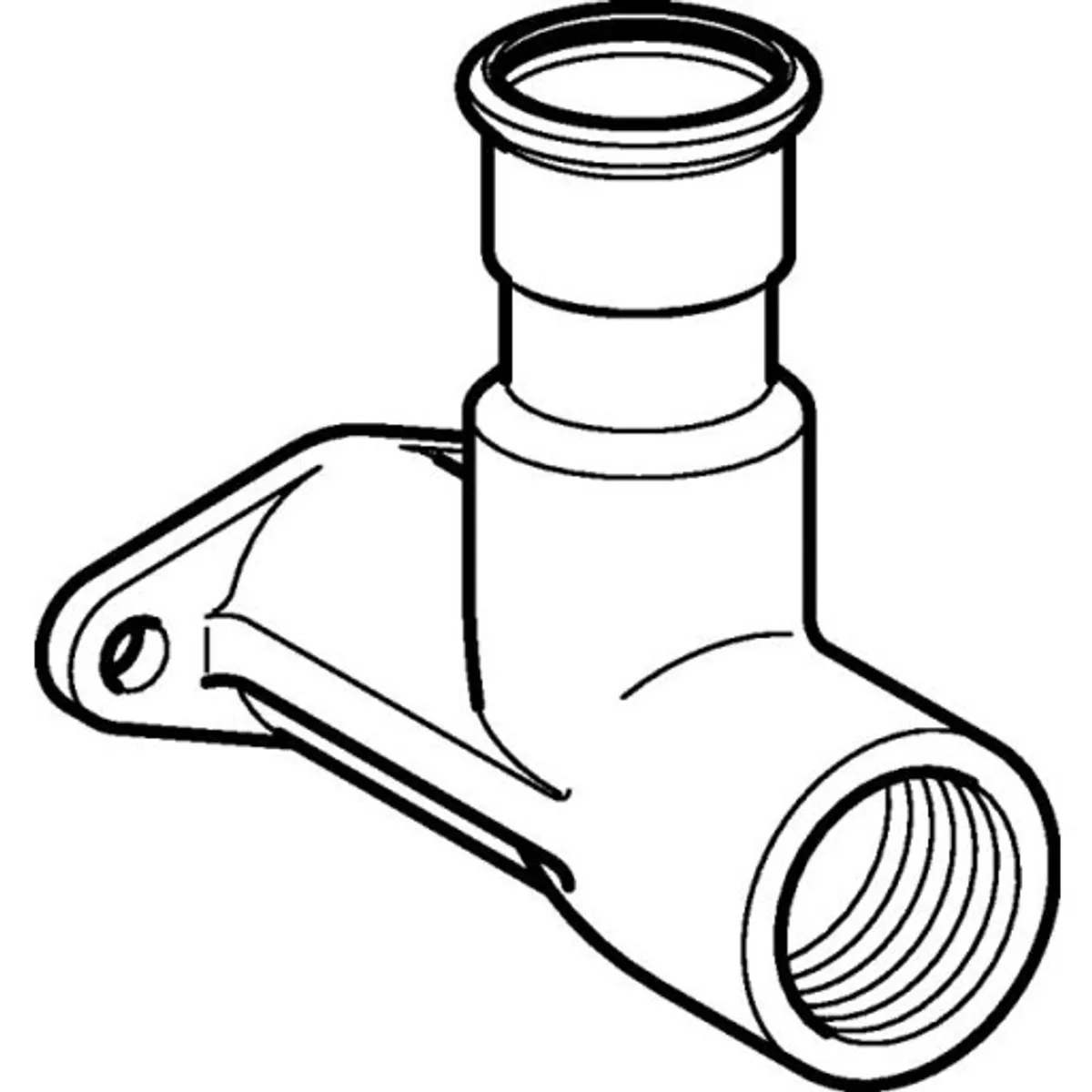 15mm x 1/2" Dækvinkel RF muf/muf Mapress RF