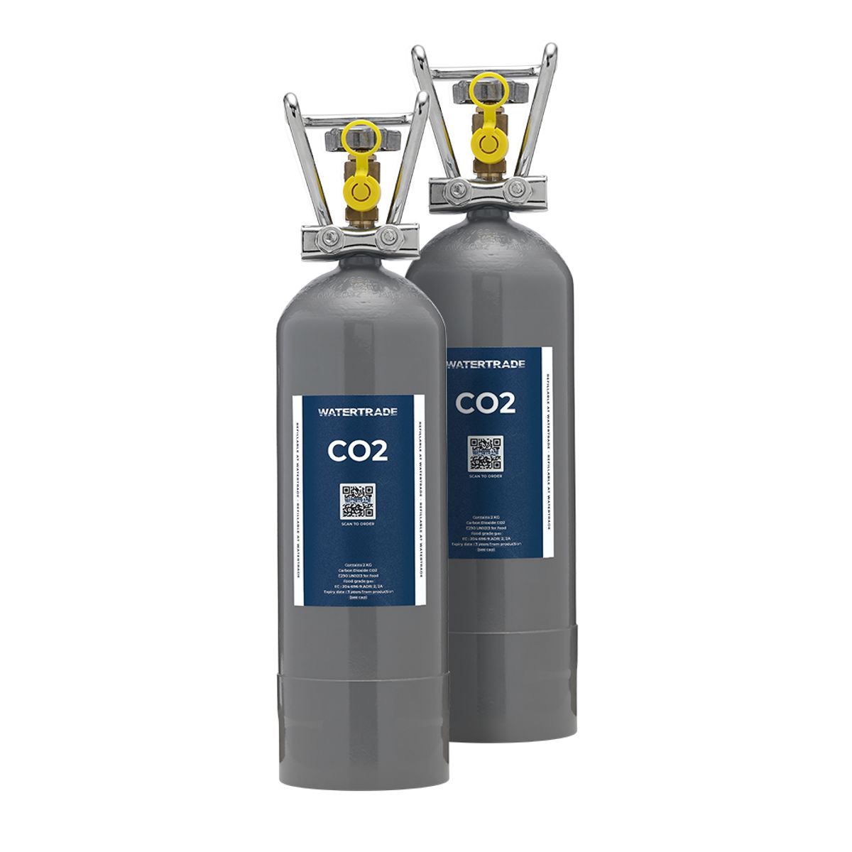 2 kg CO2 flasker (2 pak)