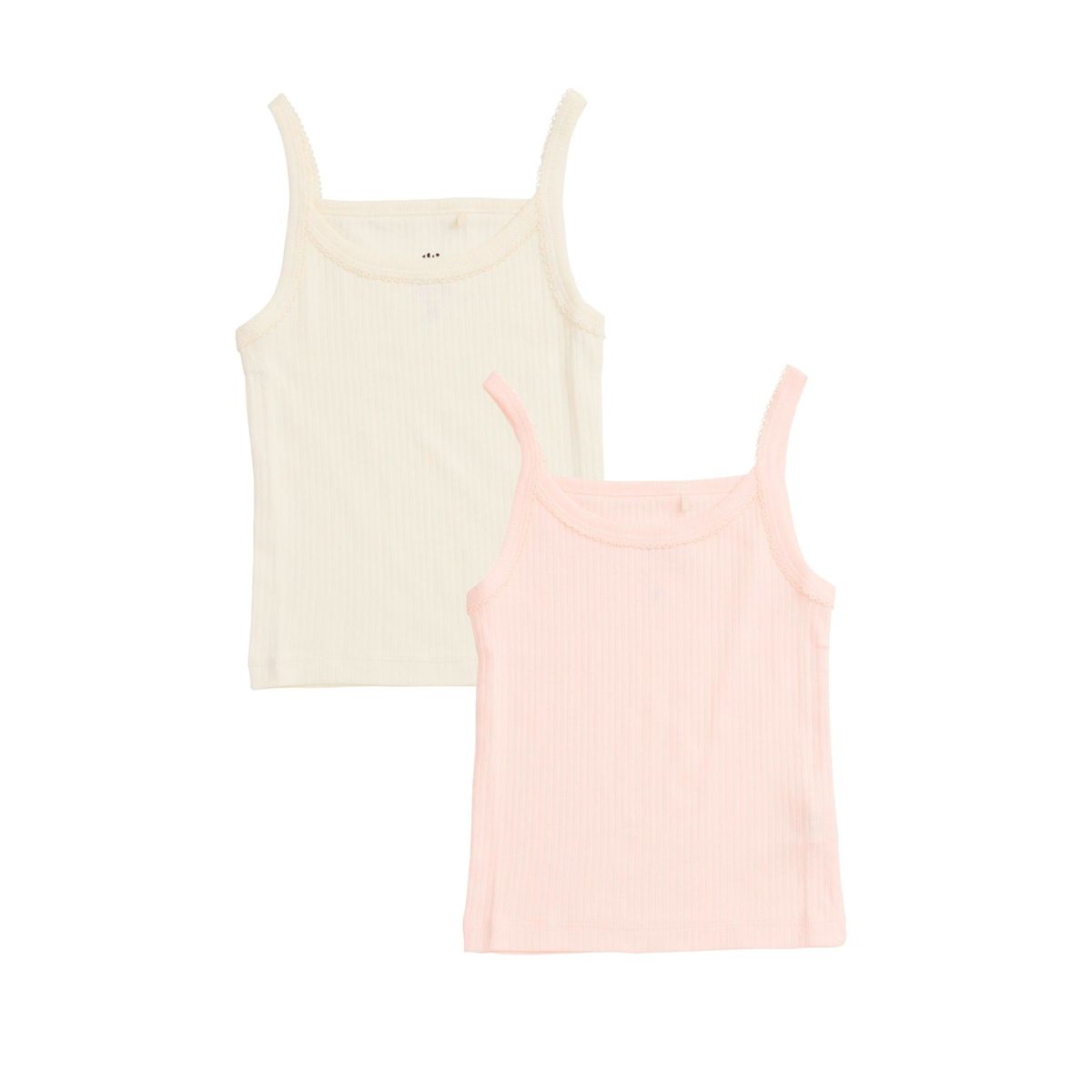 2-PAK RIB JERSEY STROPTOPPE - SOFT PINK/ CREAM COMB. - SOFT PINK/ CREAM COMB. / 104