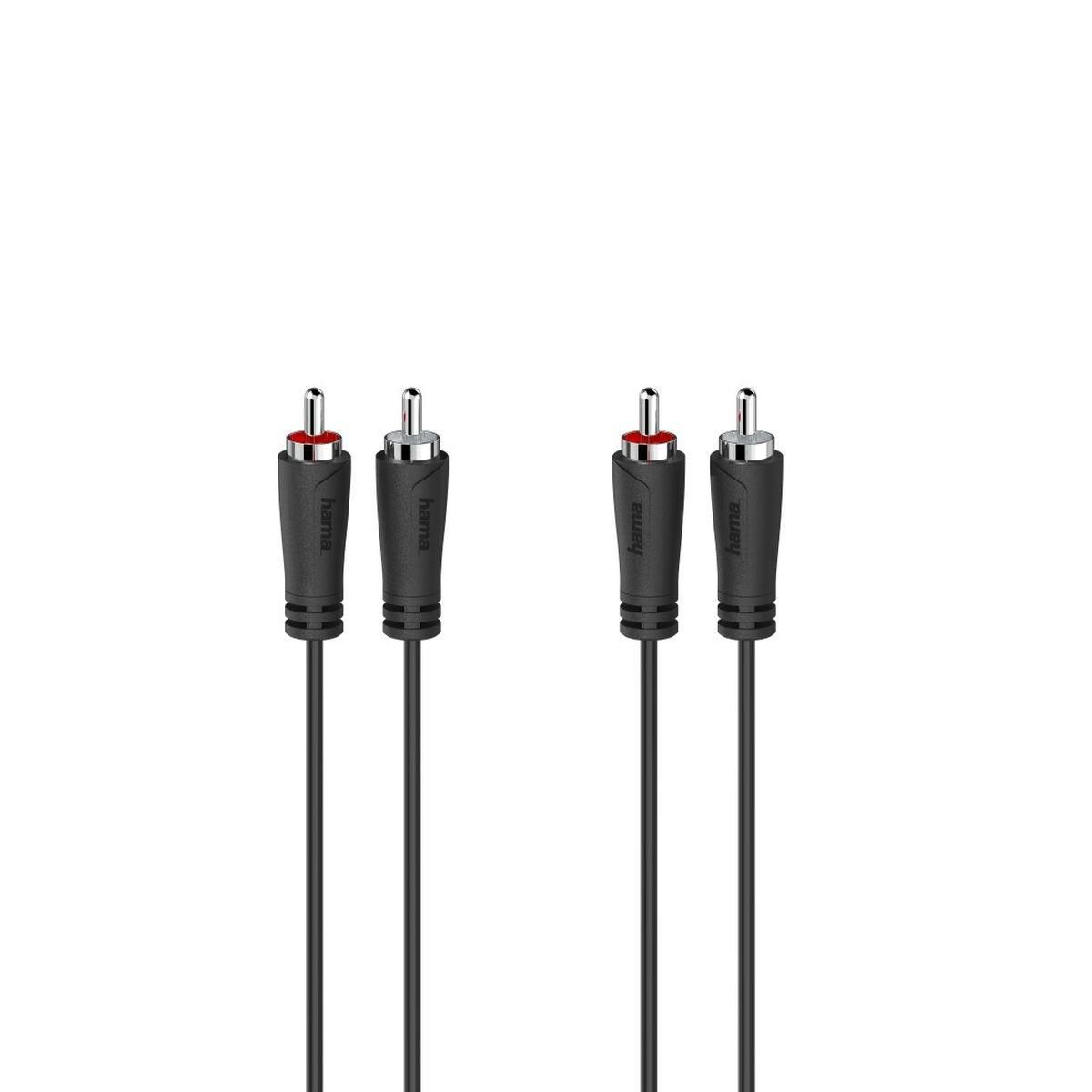 2 x RCA-kabel Hama 00205258 3 m Sort