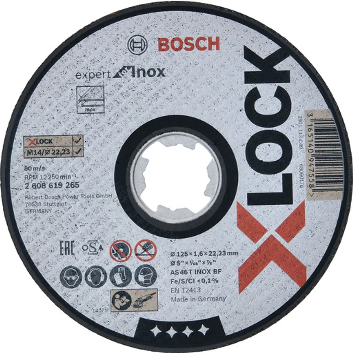 25 stk Bosch X-LOCK skæreskive EFMI, 125 x 1,6 mm, inox