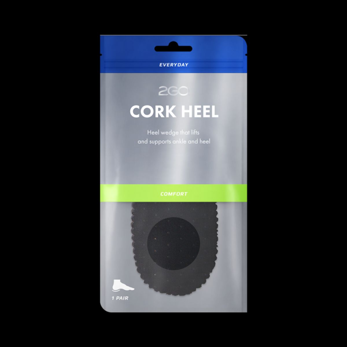 2GO - Cork Heel 10mm - Dame, 99-0571/99-0572 - Hvid 10 mm