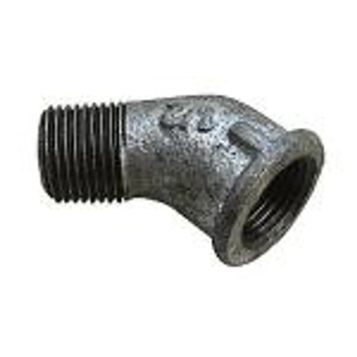 3/4" Galvaniseret Vinkel 45gr. Muffe/nippel