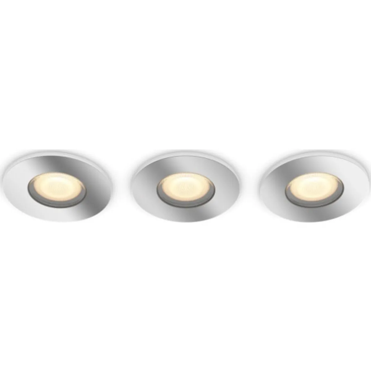 3 stk Philips Hue Adore indbygningsspots med switch, 3 stk, krom