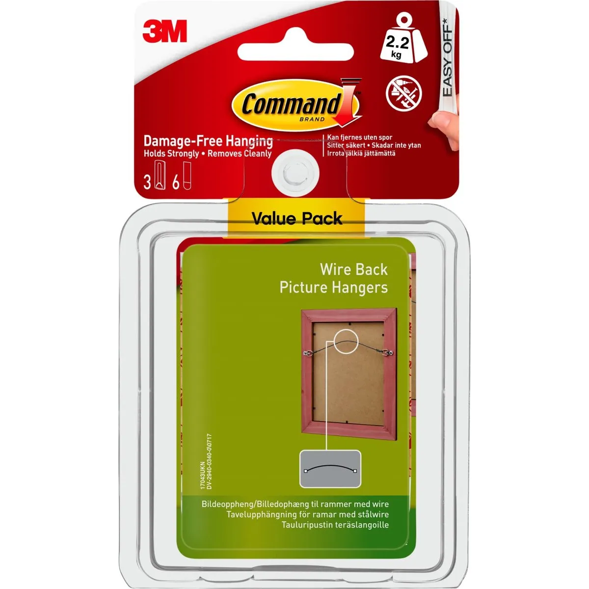 3M Command, billedophæng til wire, Value Pack, 3 stk.