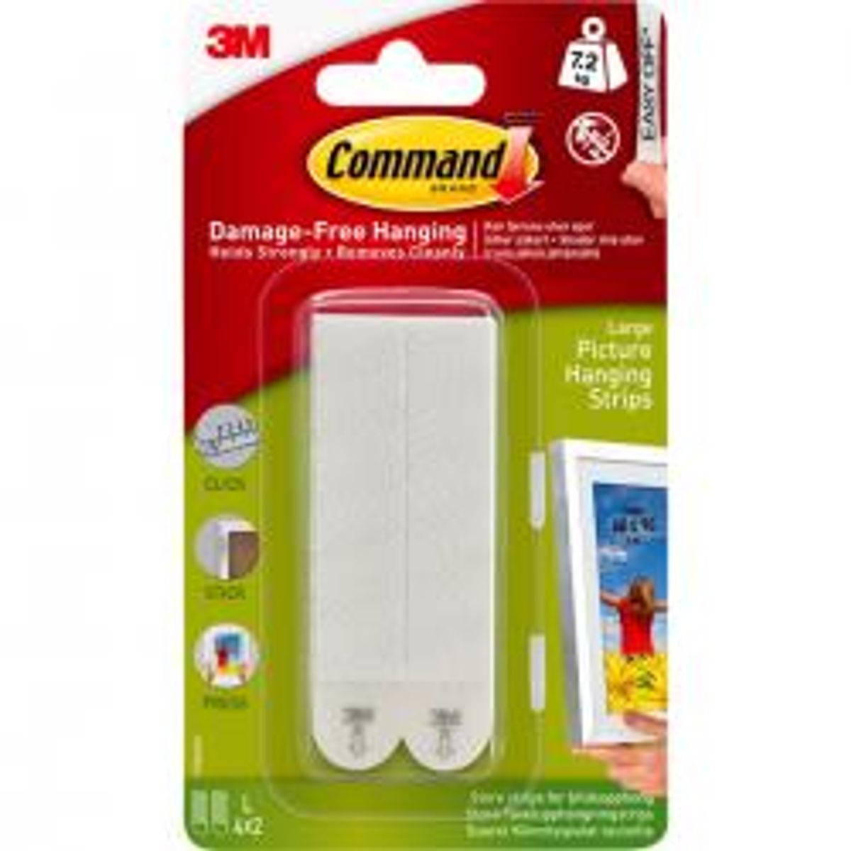 3M Command Hanging Strips White Large - Ramme