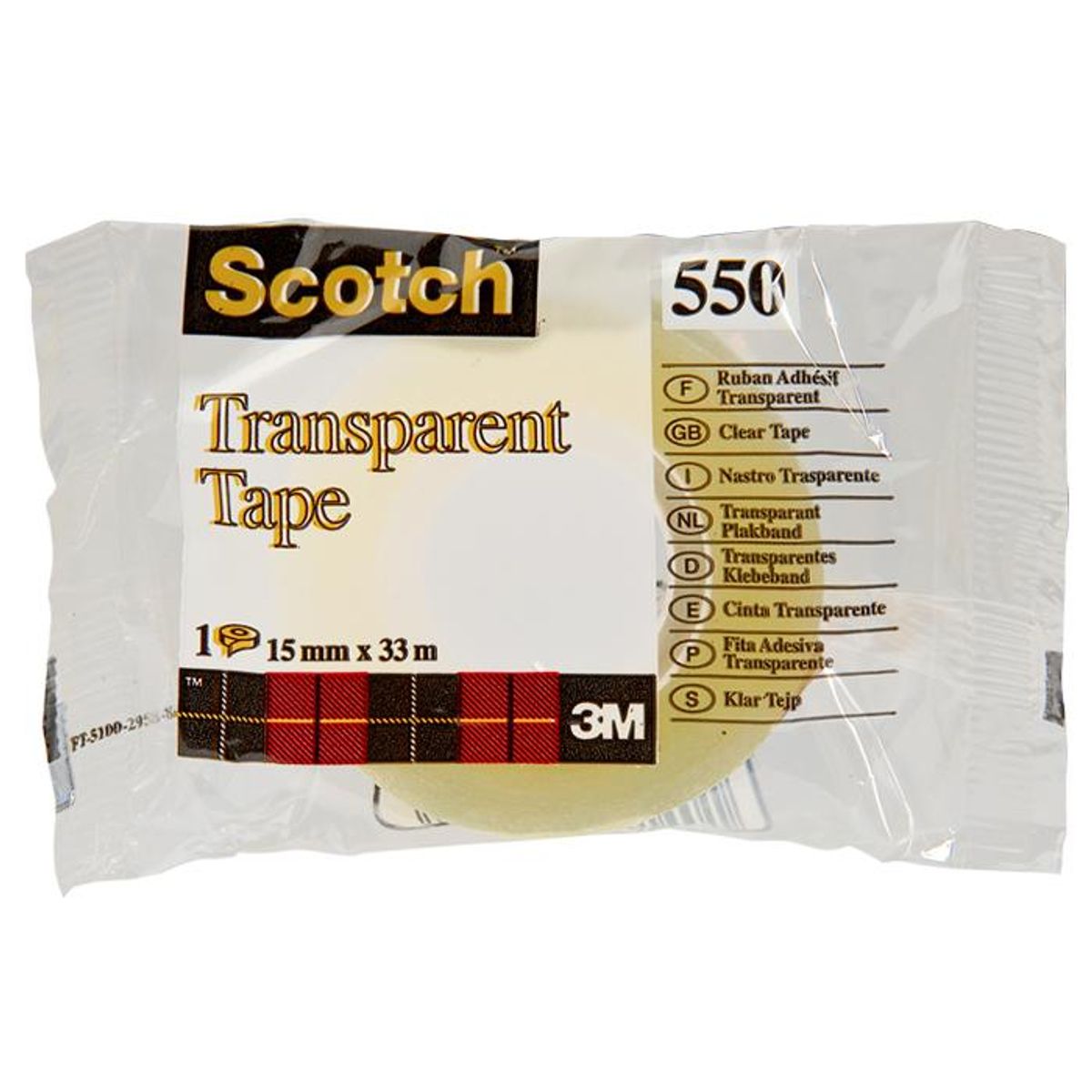 3m Tape Kontor 550 15mm x 33m transparent 10 stk