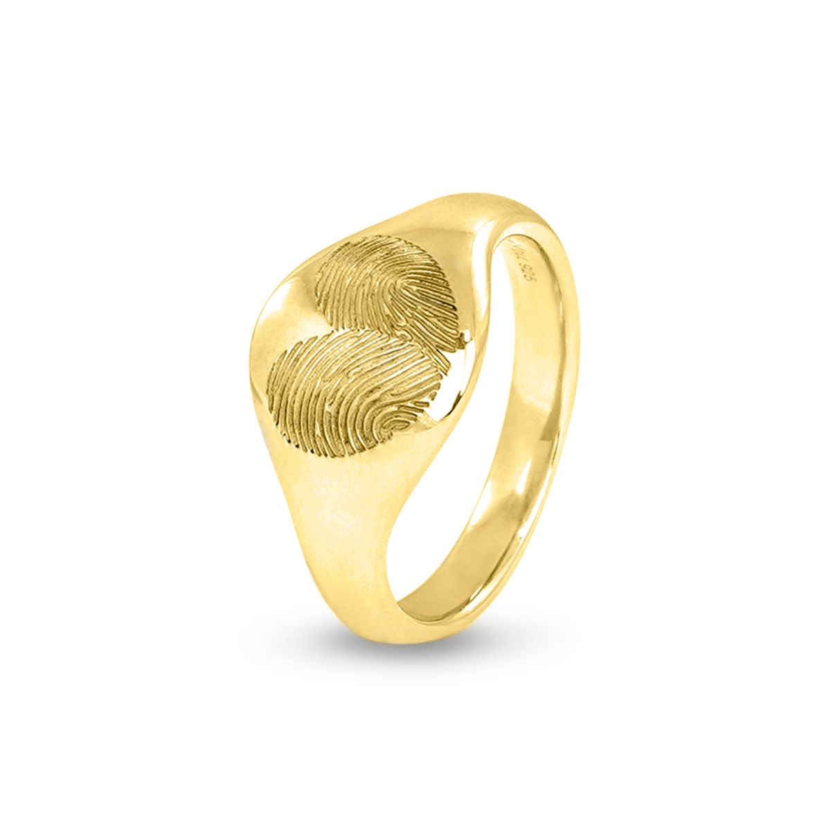 412 Y - Ring med fingeraftryk (som hjerte), guld