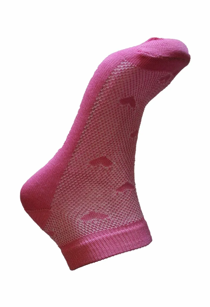 5 par bomuld korte footies strømper, pink