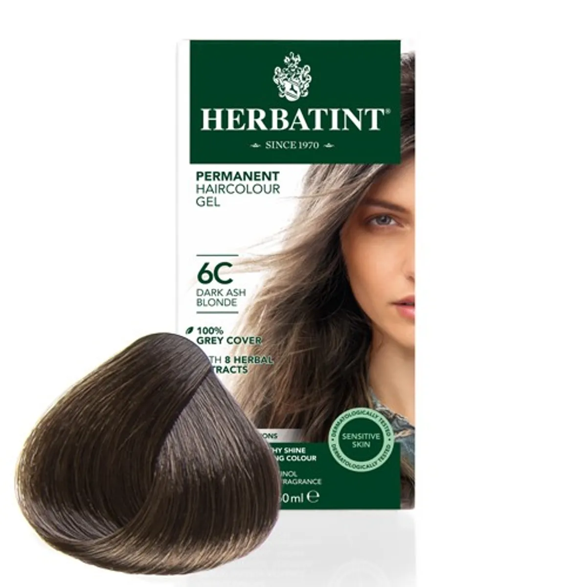 6C hårfarve Dark Ash Blond - 150 ml - Herbatint