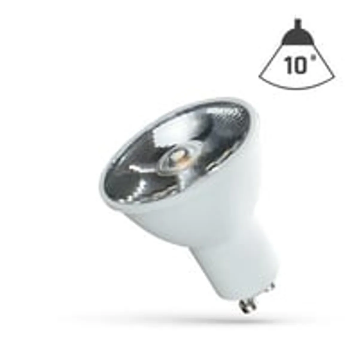 6W LED spot, 10 - Ekstra fokuseret, 230V, GU10 - Hj kvalitet, behagelig belysning