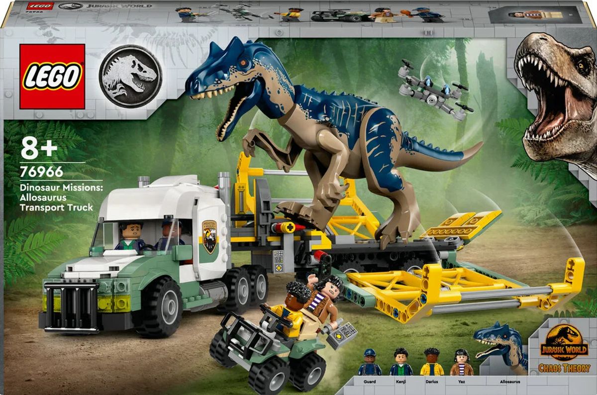 76966 LEGO Jurassic World Dinosaurmissioner: Allosaurus-transportvogn