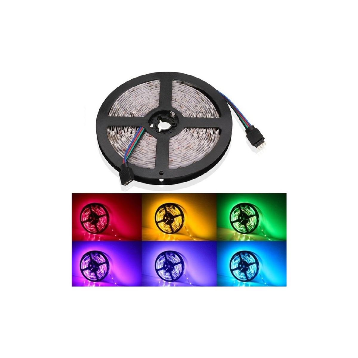 7W pr. meter RGB LED strip - 5m, 60 LED pr. meter, 24V