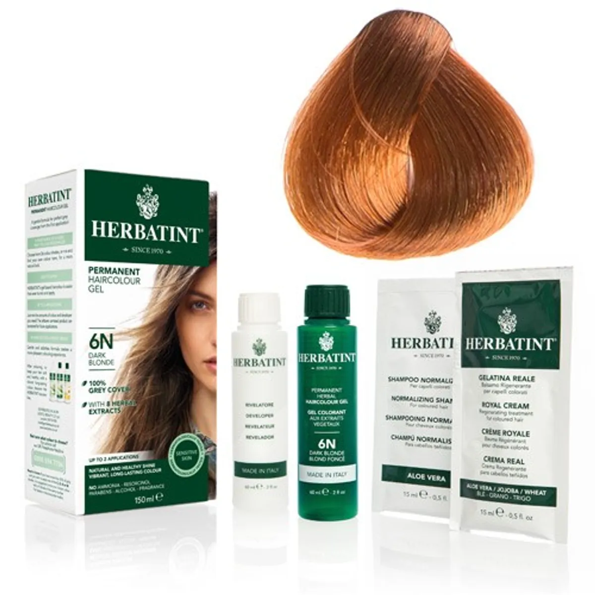 8R hårfarve Light Copper Blond - 135 ml - Herbatint