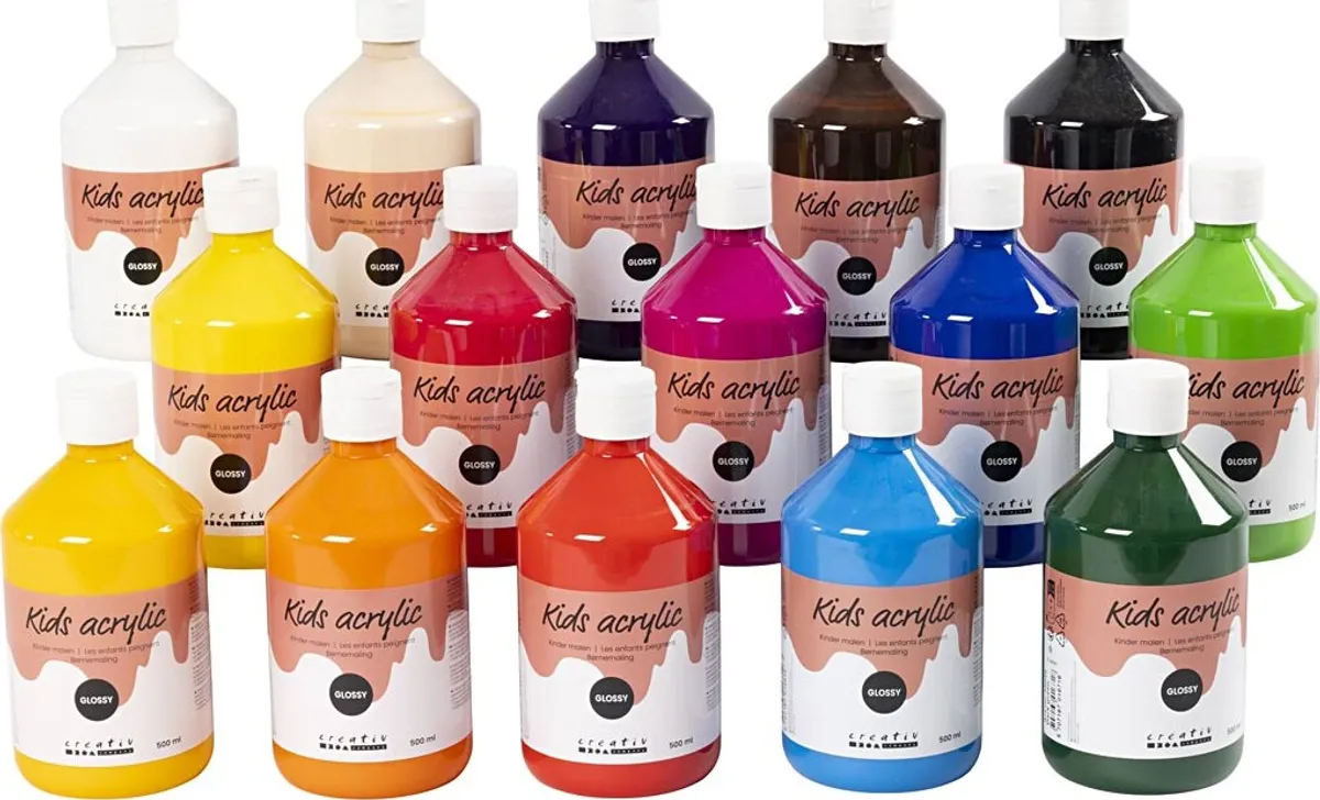 A-color - Akrylmaling Sæt - Blank - 15x500 Ml