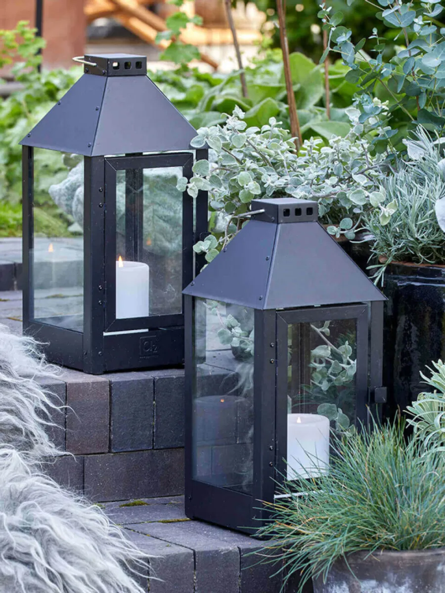 A2 Living Mini Lantern - Galvaniseret Sort 17 X 17 X 33,5Cm