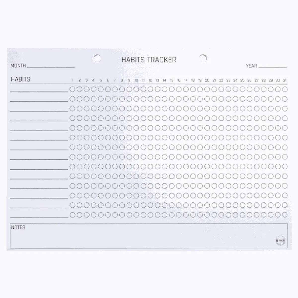 A4 Planlægnings blok, Habit tracker, Engelsk