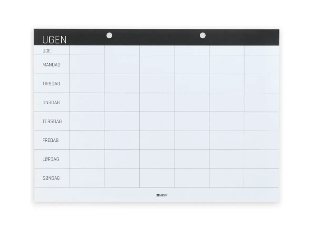 A4 Planlægningsblok Ugeplan Dansk