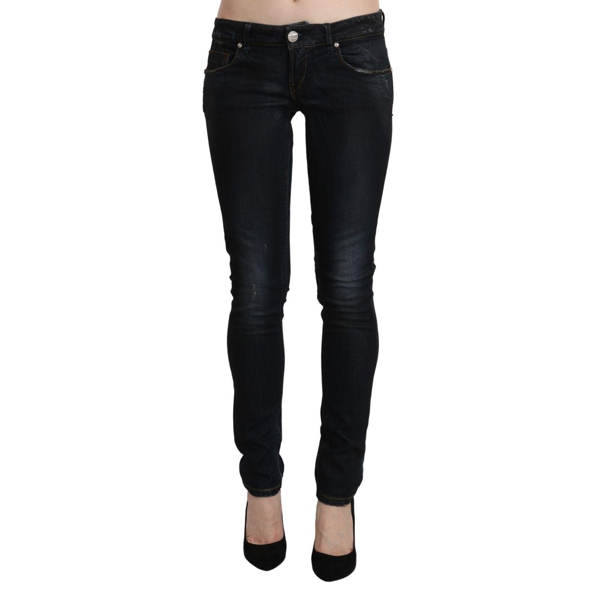 Acht Sleek Black Washed Skinny Jeans