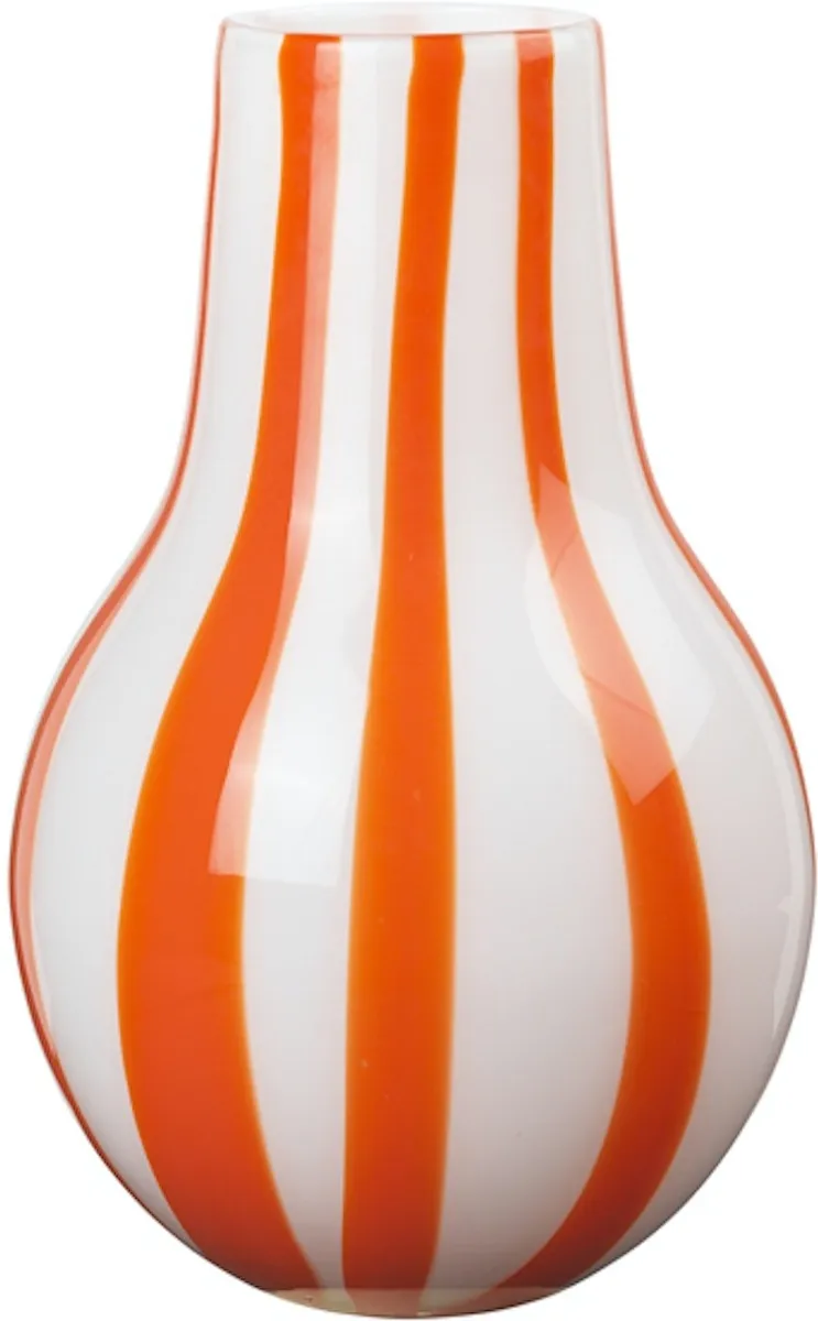 Ada stripe, Vase, orange, H23,5x37 cm, mundblæst glas