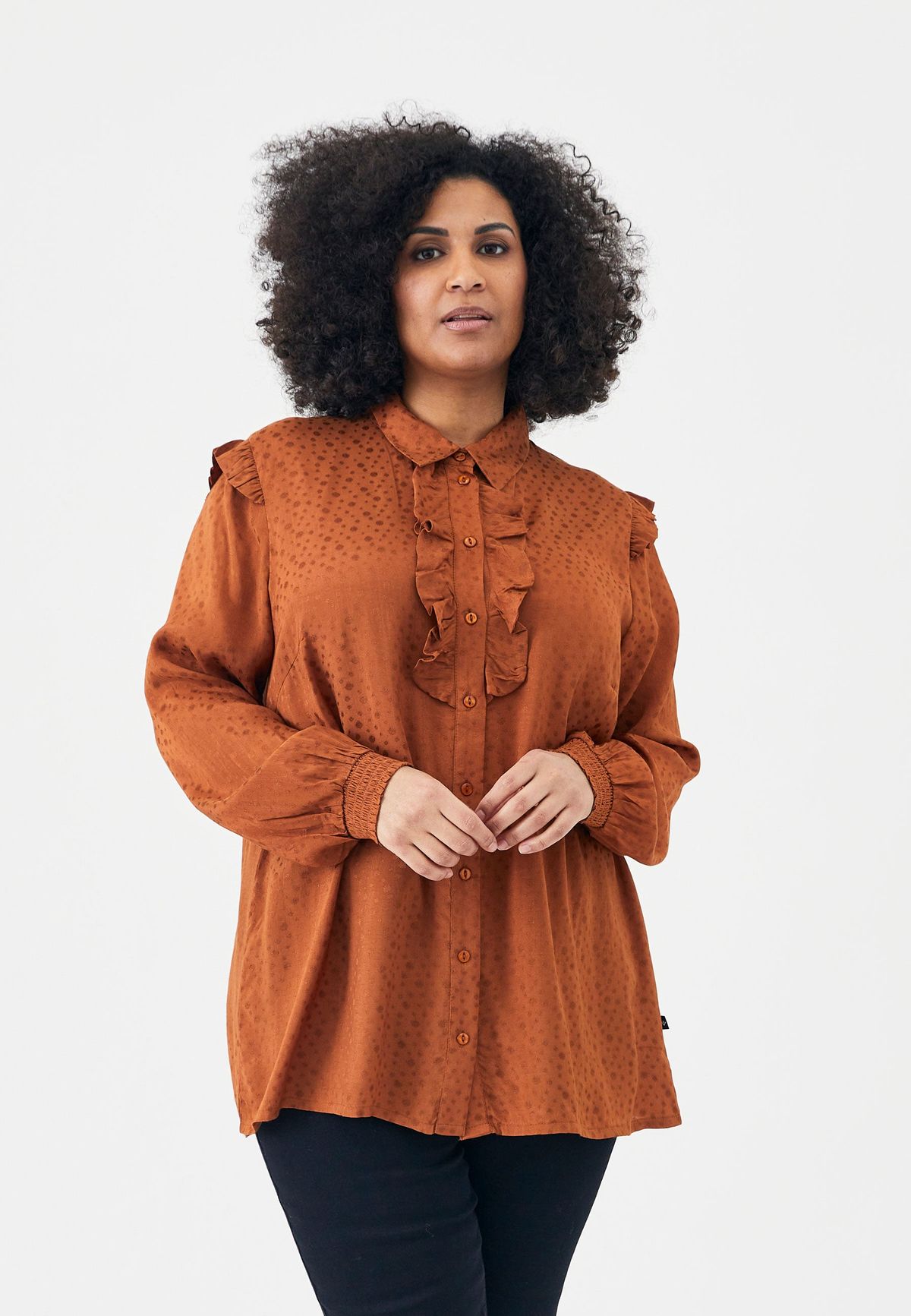 Adia - Bluse - Addaiva - Brown - Xl/54-56