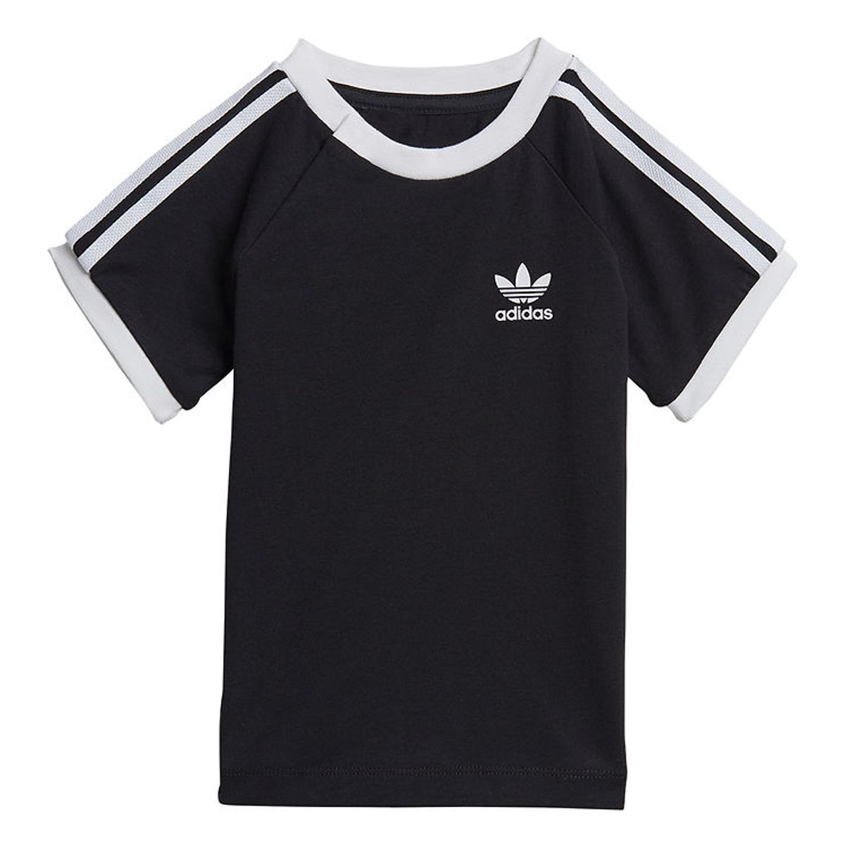 adidas Originals T-shirt - 3 Stripes - Sort/Hvid