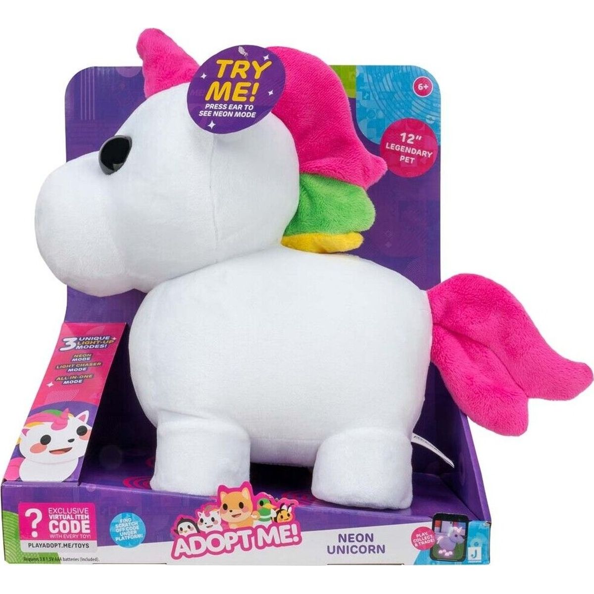 Adopt Me Bamse - Mega Neon Unicorn - 30 Cm