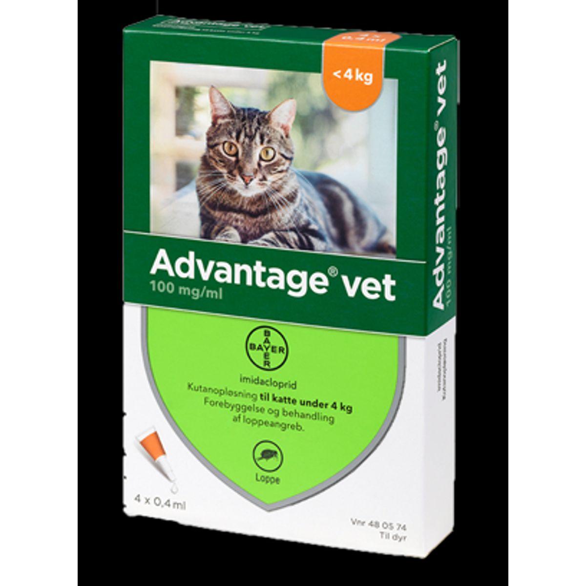 Advantage loppemiddel til kat 0-4 kg 4 pipetter