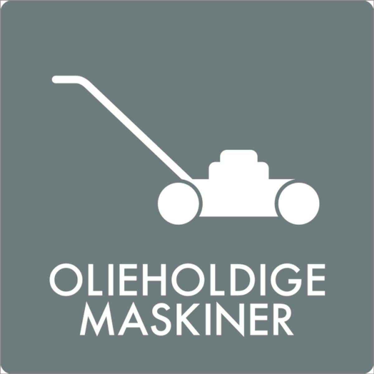 Affaldsskilt Olieholdige maskiner