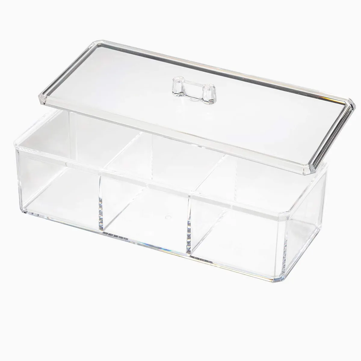 Agnete - Kasse med låg - Transparent - 22,9cm x 9,4cm x 8,3cm