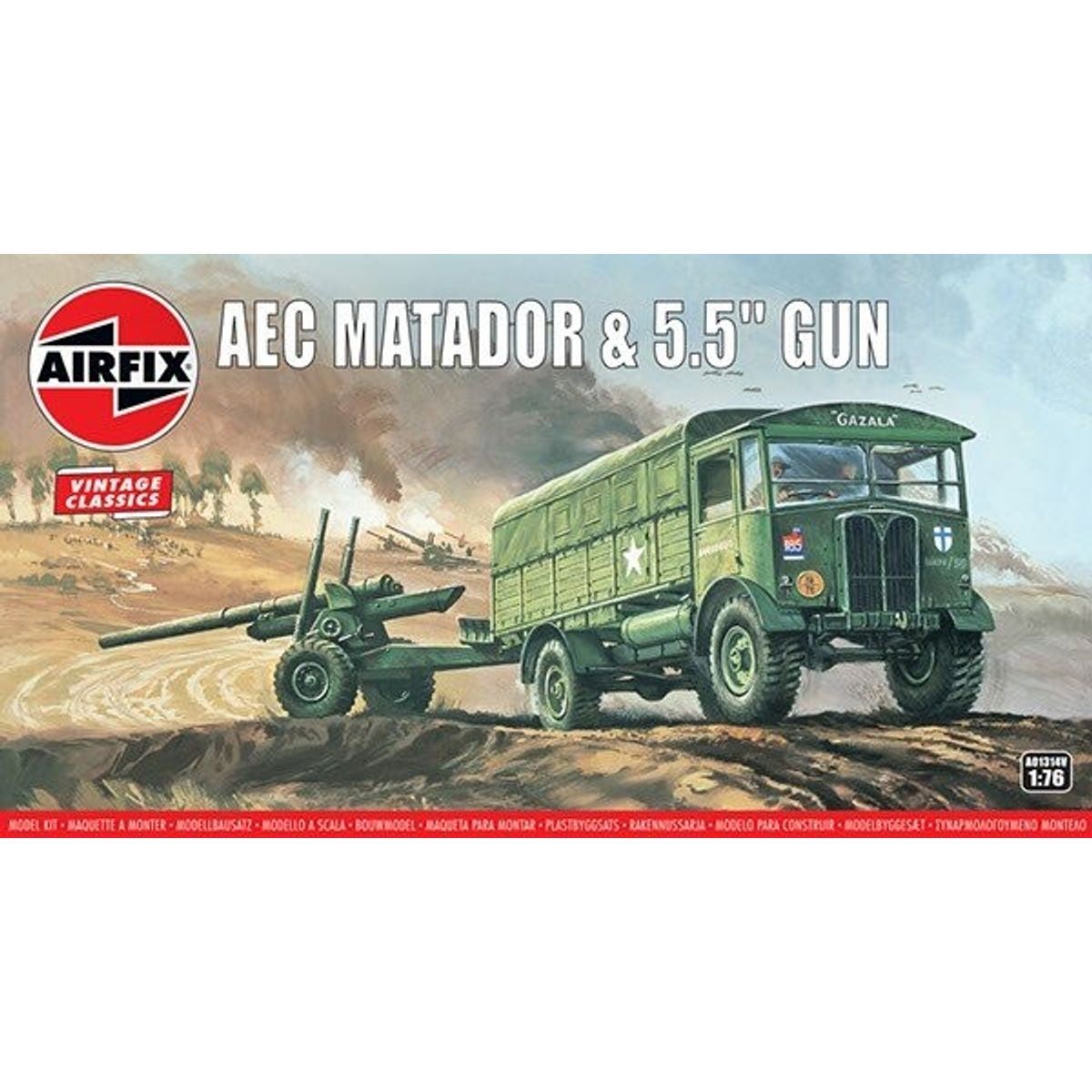 Airfix - Aec Matador + 5,5" Gun - Vintage Classics - 1:76 - A01314v