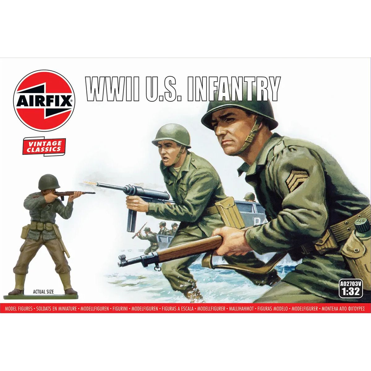 Airfix - Wwii U.s. Infantry Model Figurer - Vintage Classics - 1:32 - A02703v