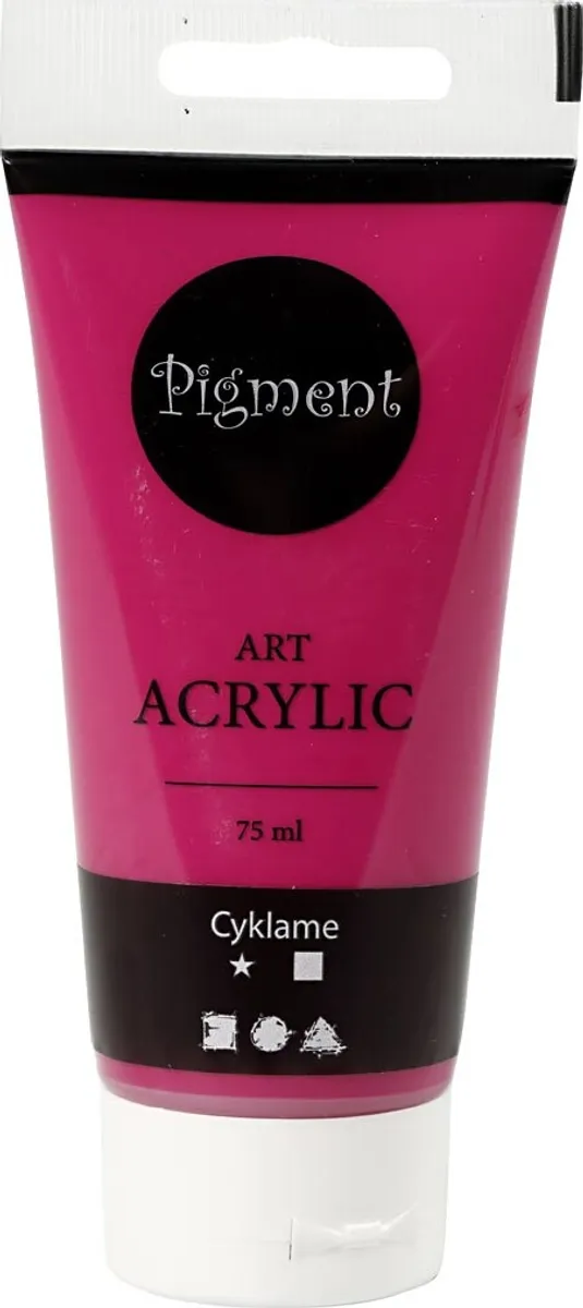 Akrylmaling - Vandbaseret - Halvblank - Transparent - Cyklame Rødviolet 75 Ml