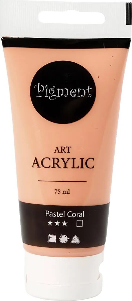 Akrylmaling - Vandbaseret - Halvblank - Transparent - Pastel Koral 75 Ml