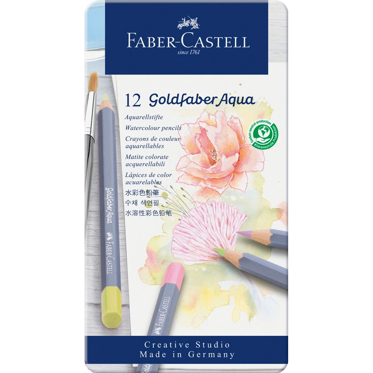 Akvarel farveblyant Faber-Castell 12 ass pastelfarver 3,3 mm