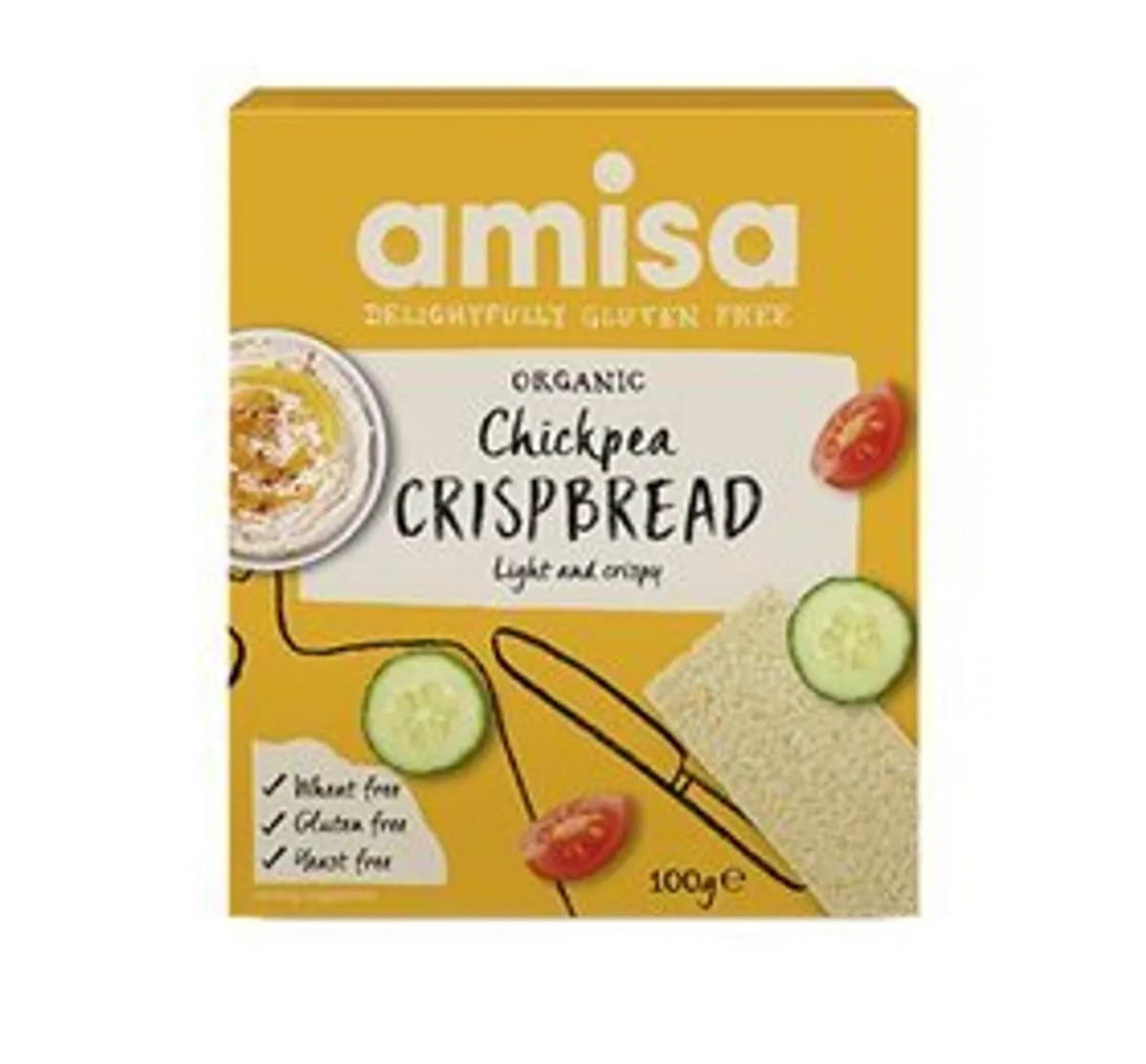 Amisa Knækbrød m. kikærter glutenfri Ø, 100g.