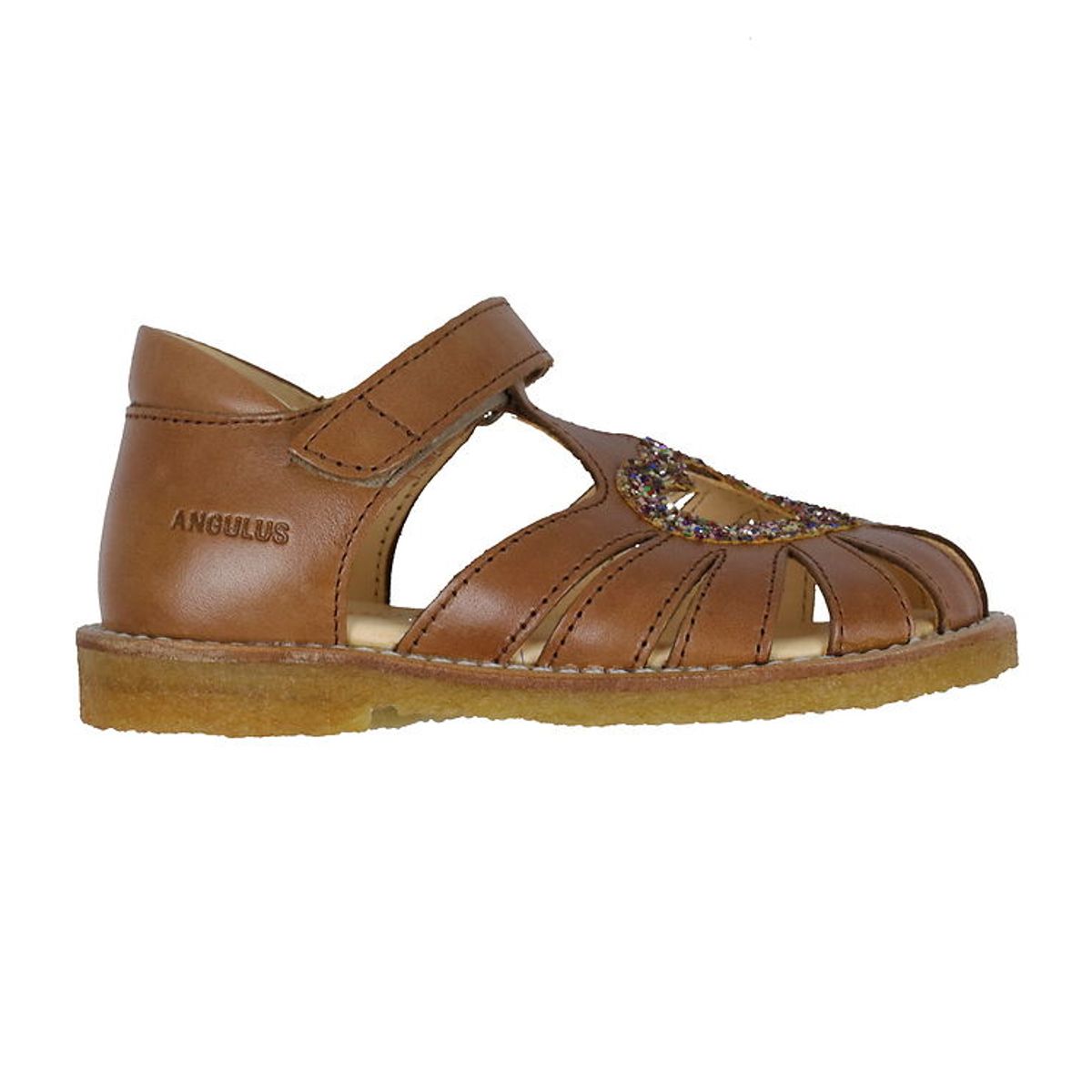 Angulus Sandaler - Hjertesandal - Tan/Multi Glitter