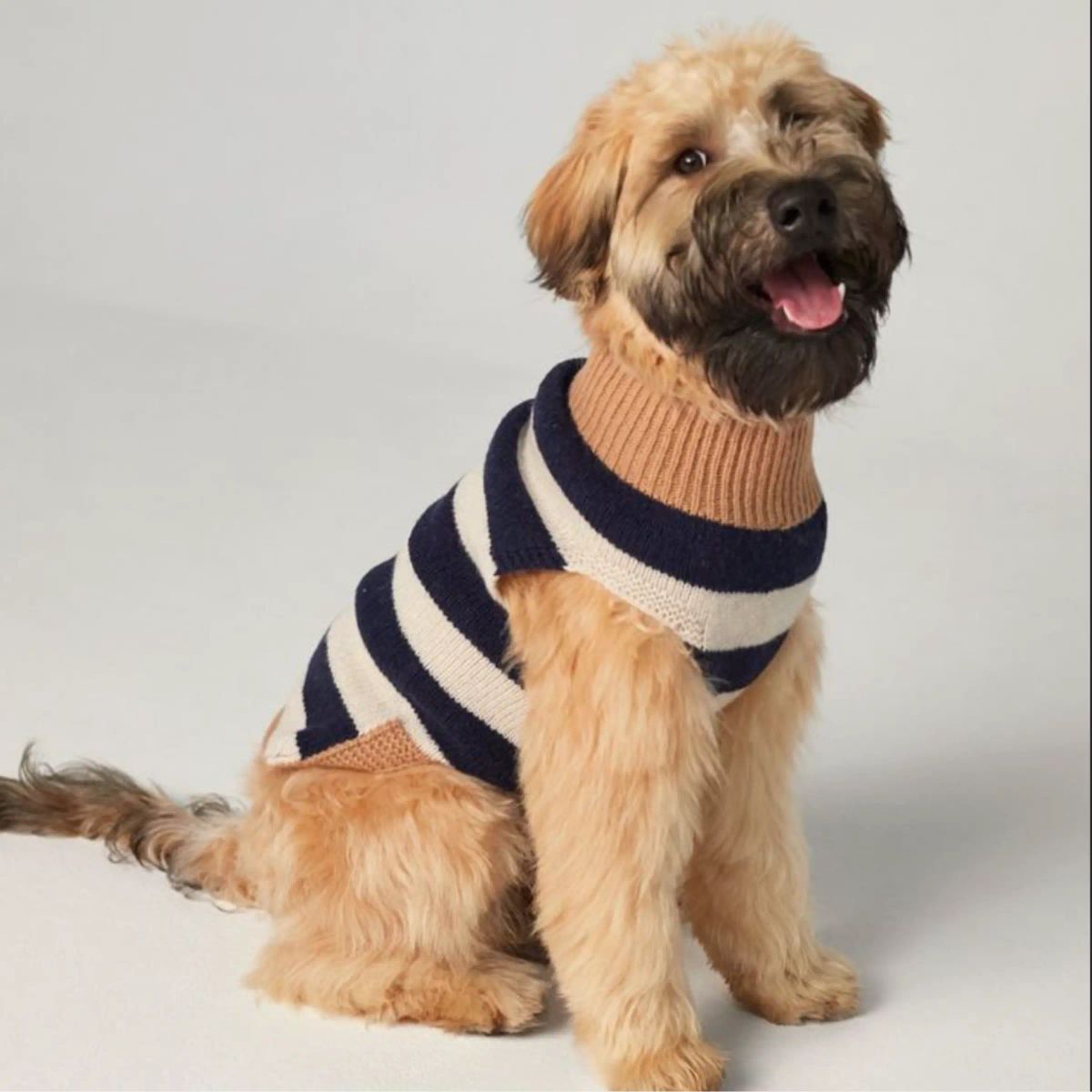 Annie Sweater // Hundesweater i merinould og cashmere (navy/camel) S og L - S