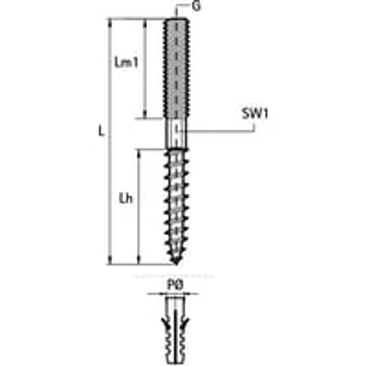 Ansatsskrue M8X50MM A2