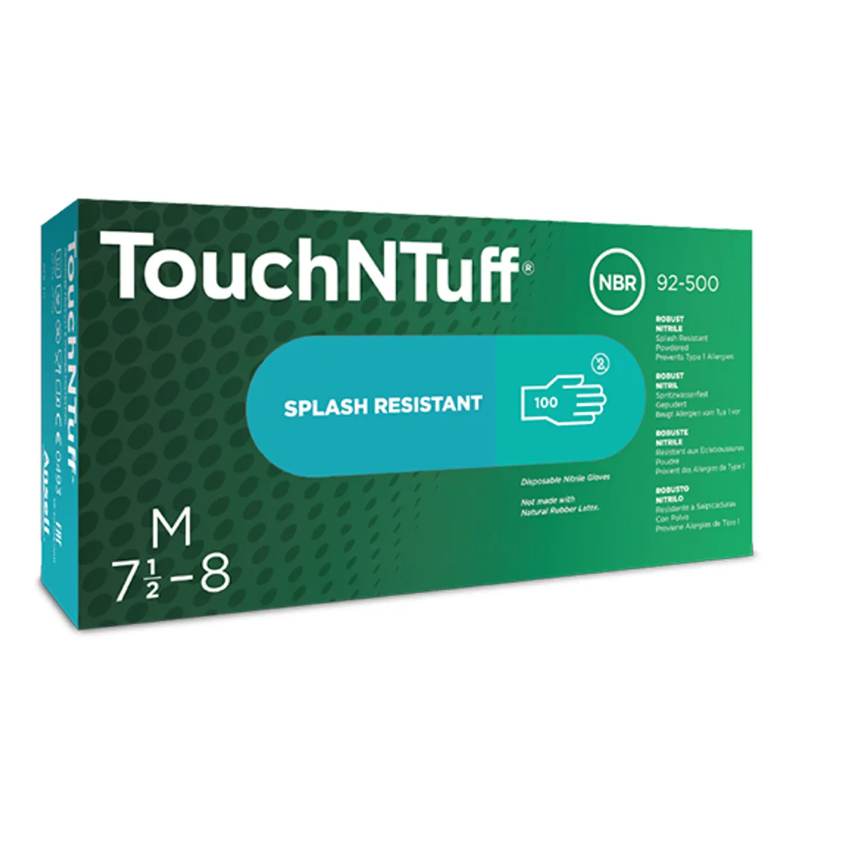 Ansell Touch & Tuff 92-500 grøn nitril med pudder