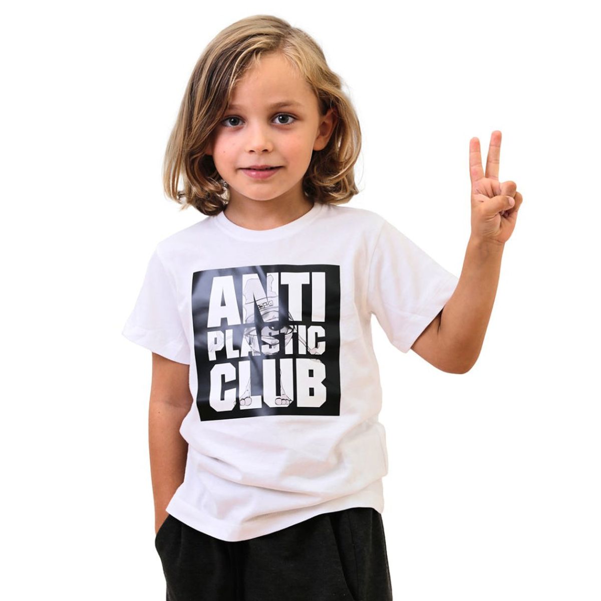 Anti Plastic Club - Limiteret Hvid T-shirt Kids - Dreng/Pige