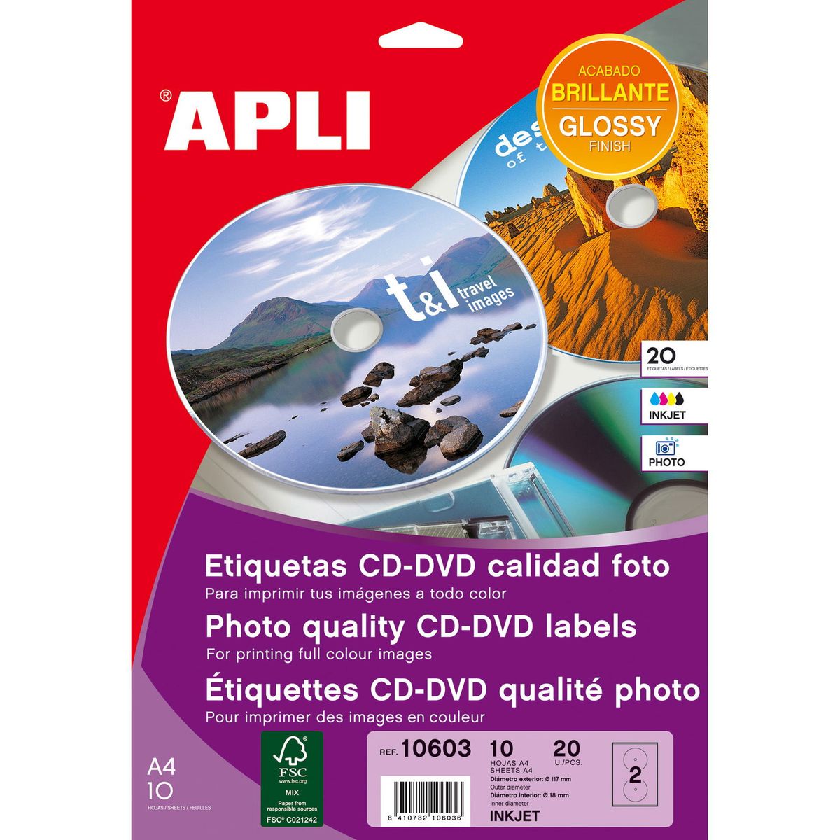 Apli CD/DVD etiketter