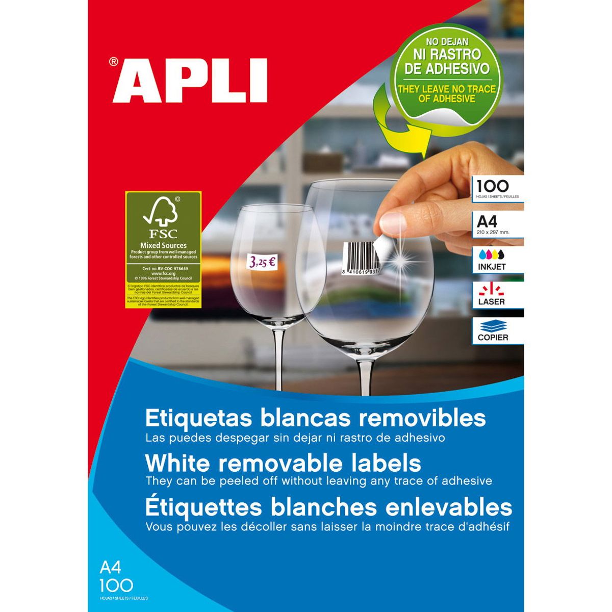 Apli multietiketter A4 1200 etk, 97 mm x 42.4 mm