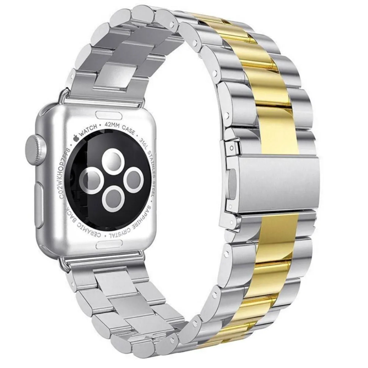 Apple Watch 7/6/5/4/3/2/1/SE - 41/40/38mm - Luksus metal Beads urrem - Guld/sølv